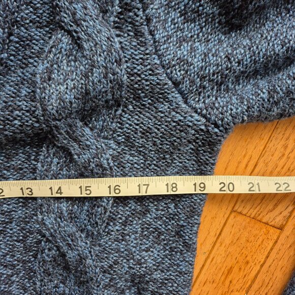 Hollister Cardigan Sweater Blue Knit Cotton Pockets Shawl Collar Medium - Picture 8 of 10